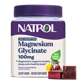 Natrol envase frontal mostrando magnesio glicinato y facilidad de uso