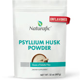 Naturafic envase frontal de psyllium 32 oz mostrando contenido y beneficios