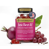 Natural Cardiology Institute envase frontal de Just Beet It gomitas para apoyo circulatorio