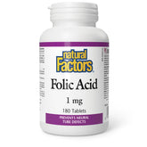 Natural Factors envase frontal mostrando 180 tabletas y claridad de dosis como ventaja