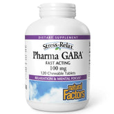 Natural Factors Pharma GABA frontal del empaque mostrando presentación y beneficios