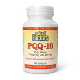 Natural Factors envase frontal mostrando PQQ-10 y beneficios de energía