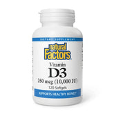 Natural Factors envase frontal con softgels para apoyo óseo