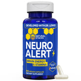 NATURAL STACKS NeuroAlert frente del producto mostrando diseño y dosis 200 mg