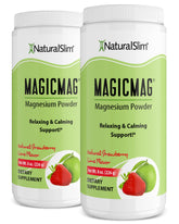 NaturalSlim MagicMag envase frontal mostrando sabor Fresa Lima y beneficio de relajación
