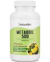 NaturalSlim Metaboil 500 frente del envase mostrando la marca y cantidad fácil identificación