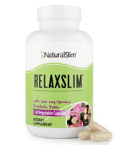 NaturalSlim envase frontal mostrando RelaxSlim y beneficios de energía