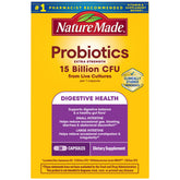 Nature Made frasco frontal mostrando etiqueta y beneficios para digestión