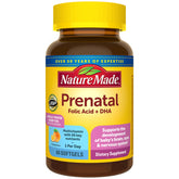 Nature Made envase frontal mostrando la marca y beneficio prenatal
