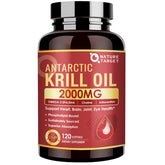NATURE TARGET frasco frontal de aceite de krill 2000 mg mostrando presentación y cantidad