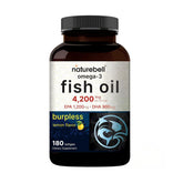 NatureBell envase frontal mostrando 180 softgels y beneficios de omega-3