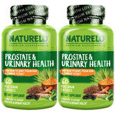 NATURELO frasco frontal mostrando la fórmula para apoyo prostático