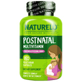 NATURELO frasco frontal mostrando suplemento postnatal y confianza
