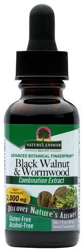 Nature's Answer frasco frontal mostrando la etiqueta y beneficios