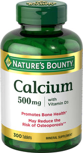 Nature's Bounty vista frontal del frasco mostrando cantidad y beneficio óseo