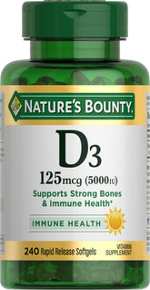 Nature's Bounty botella frontal mostrando la etiqueta y cantidad 240