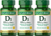 Nature's Bounty botella frontal clara mostrando la marca y beneficios