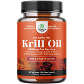 Natures Craft envase frontal del aceite de krill mostrando la etiqueta y beneficios