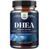 Natures Craft DHEA vista frontal mostrando etiqueta y beneficio de pureza