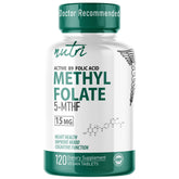 Nature's Fusions frasco delante mostrando etiqueta y cantidad, confianza en calidad