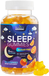 Nature's Gummies frasco frontal mostrando 120 gomitas y beneficio conveniencia