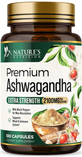 Nature's Nutrition frasco frontal mostrando 180 cápsulas y marca