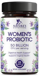 Nature's Nutrition frente del envase mostrando 120 cápsulas y beneficios clave