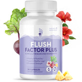 Nature’s NutriWave envase Flush Factor Plus mostrando diseño y información clara