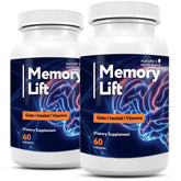 Nature’s NutriWave Memory Lift frasco frontal que muestra 60 cápsulas y etiqueta clara