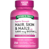 Nature's Truth envase frontal del producto, presentación clara y beneficio de almacenamiento