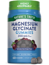 Nature's Truth frasco frontal de gomitas magnesio 200 mg, visibilidad clara del envase y beneficio práctico