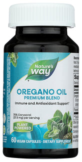 Nature's Way frasco frontal del producto muestra envase y 60 cápsulas beneficios claros