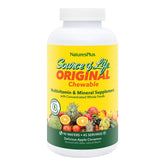 Nature's Plus envase frontal Source of Life masticable muestra 45 porciones y beneficios