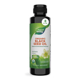 Nature's Way botella frontal del aceite de semilla negra mostrando la etiqueta y tamaño