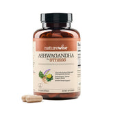 NatureWise botella frontal con etiqueta clara y beneficio de manejo del estrés