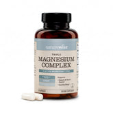 NatureWise envase frontal de Triple Magnesium Complex mostrando etiqueta clara y beneficios