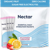 Nectar empaque frontal mostrando 30 sobres y beneficio de hidratación rápida