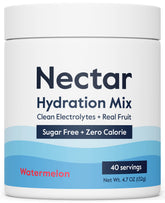Nectar vista frontal del envase con porciones claras y beneficio de hidratación rápida