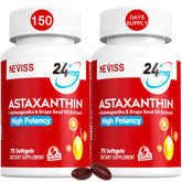 NEVISS envase frontal de astaxanthin 24 mg, presentación clara y beneficios antioxidantes