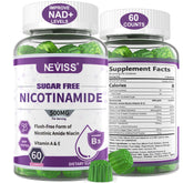 NEVISS envase frontal de nicotinamida 500 mg, visual claro y beneficios