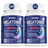 NEVISS frente del empaque muestra 40 mg y 180 tomas para conveniencia