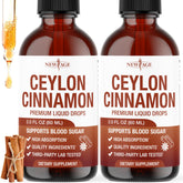 NEW AGE frasco frontal de Ceylon Cinnamon Tincture Drops muestra etiqueta clara y tamaño