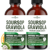NEW AGE frasco frontal de Soursop Drops mostrando etiqueta clara y beneficio nutricional