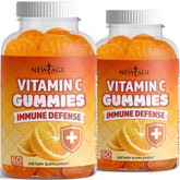 NEW AGE empaque frontal de gomitas vitamina C naranja, presentación clara y práctica