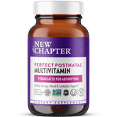 New Chapter frente del empaque mostrando fórmula postnatal y beneficios