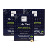 NEW NORDIC caja frontal Hair GRO mostrando etiqueta y cantidad 180 tabletas