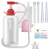 NINXIMI frasco 600 ml transparente mostrando volumen y control