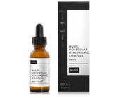 NIOD envase frontal del Multi-Molecular Hyaluronic Complex mostrando etiqueta clara y diseño profesional