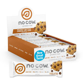 No Cow paquete frontal mostrando 12 barritas, ideal para plan de snacks saludables