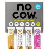 No Cow frontal del pack surtido mostrando variedad y conveniencia
